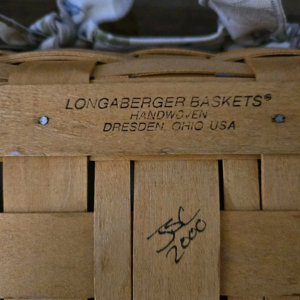Longaberger Med Gathering Basket Road Trip Lid Liner Divided Protector 14x9 EUC